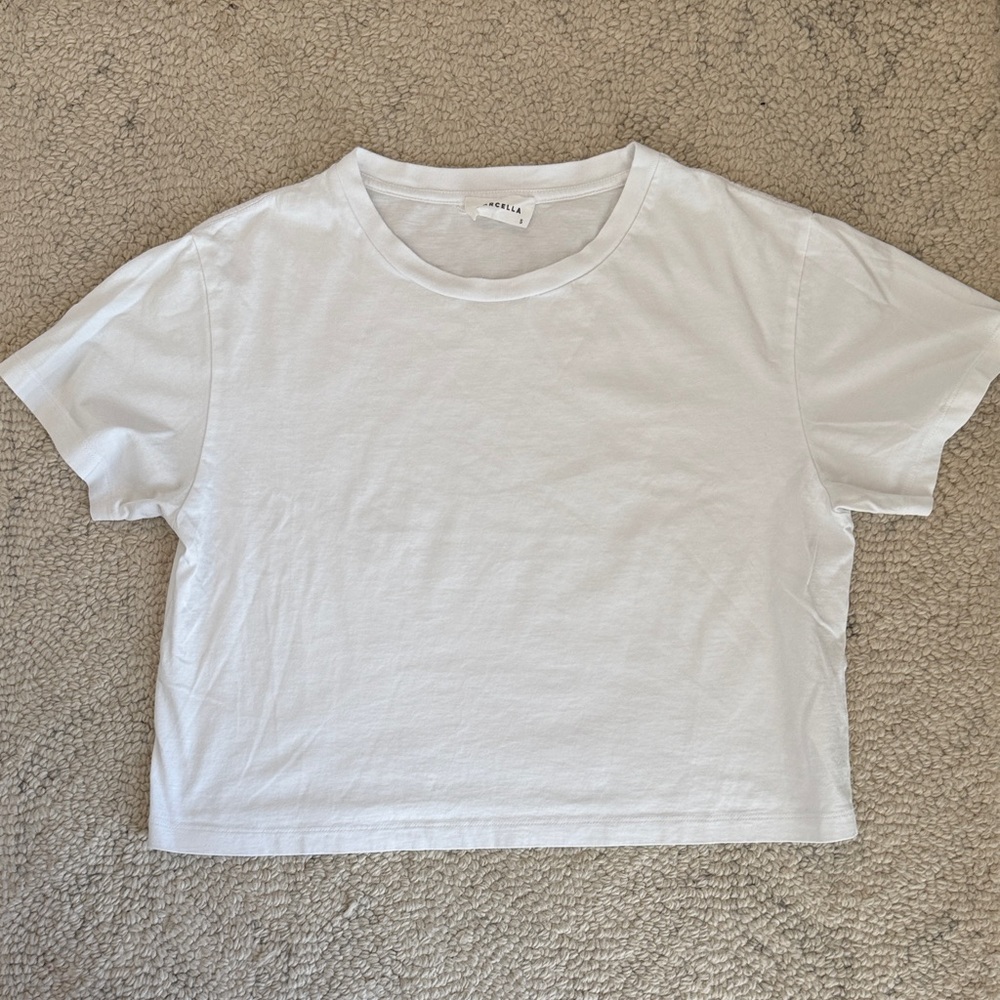 Marcella boxy Cropped Crewneck T-Shirt - White
